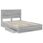 vidaXL Lit de Rangement Gris Sonoma 150 x 200 cm Bois d'ingénierie