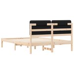 vidaXL Cadre de lit avec tête de lit rembourrée Noir 135 x 190 cm