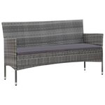 vidaXL Salon de jardin 4 Pièces avec coussins résine tressée gris