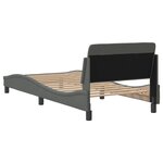 vidaXL Cadre de lit avec tête de lit Gris foncé 90x190 cm Tissu