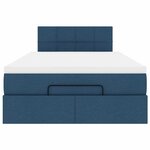 vidaXL Lit ottoman avec matelas et LED Bleu 120x200 cm Tissu