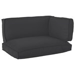 vidaXL Set de coussins de palette 3 Pièces Noir Tissu Oxford