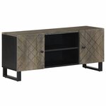 vidaXL Meuble TV noir 105x33x46 cm bois massif de manguier