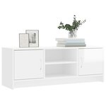 vidaXL Meuble TV blanc brillant 102x30x37 5 cm bois d'ingénierie