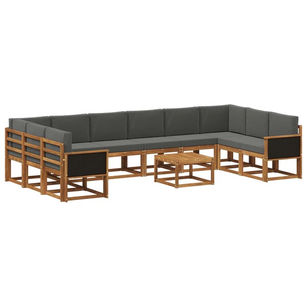 vidaXL Ensemble de canapés d'extérieur 11 Pièces Naturel et Anthracite