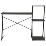Bureau table poste de travail meuble d'ordinateur informatique étude avec étagère 116 x 50 x 93 cm noir 02_0023478