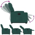vidaXL Fauteuil inclinable électrique vert foncé tissu