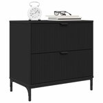 vidaXL Table de chevet Noir 63 5 x 36 x 61 cm Bois d'ingénierie