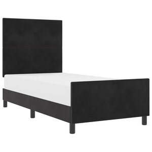 vidaXL Lit à ressorts avec tête de lit Noir 90 x 200 cm Velours