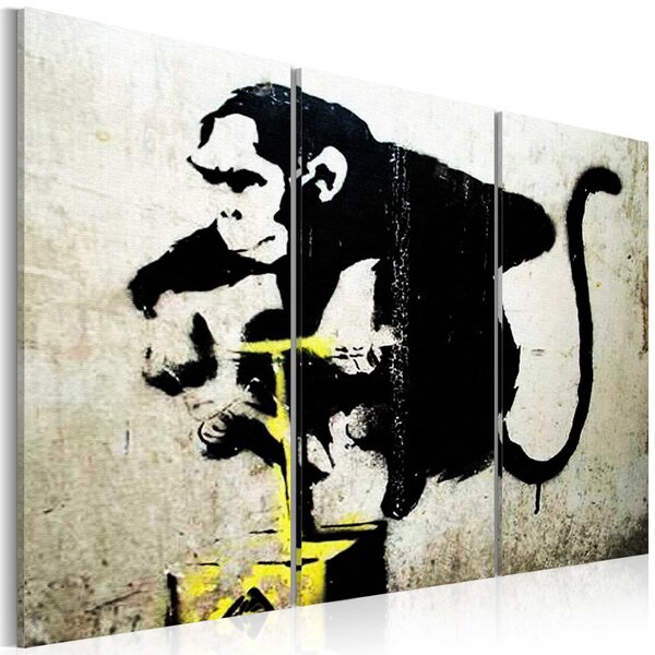 Tableau - monkey tnt detonator by banksy l x h en cm 90x60