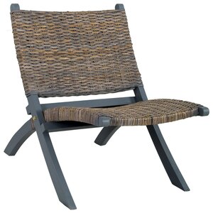 vidaXL Chaise de relaxation rotin kubu naturel et bois d'acajou massif