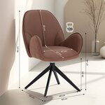 Chaise oeuf moderne cuir bouclé marron