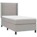 vidaXL Sommier à lattes de lit matelas LED Gris clair 100x200 cm Tissu