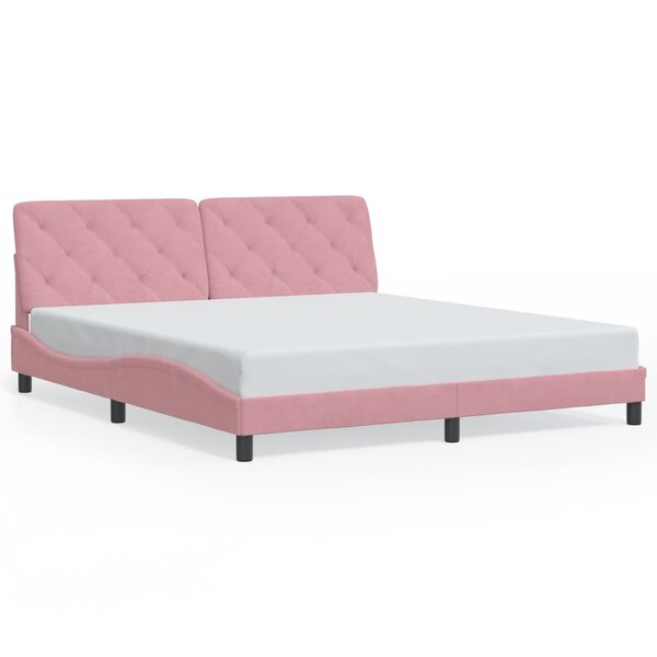 VidaXL Cadre de lit sans matelas rose 180x200 cm velours