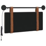 vidaXL Tête de lit suspendue Avec lumière LED Taupe PU antique