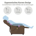vidaXL Fauteuil inclinable de massage électrique Marron Tissu
