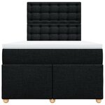 vidaXL Sommier à lattes de lit avec matelas Noir 120x200 cm Tissu