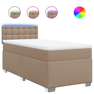 vidaXL Sommier à lattes de lit avec matelas Cappuccino 90x200 cm