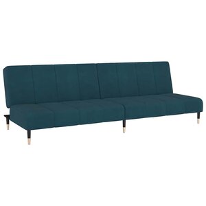 vidaXL Canapé-lit à 2 places Bleu Velours