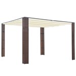 vidaXL Tonnelle avec toit Résine tressée 300x300x220cm Marron et crème