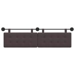 vidaXL Tête de lit suspendue Marron foncé tissu