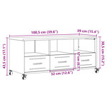 vidaXL Meuble TV anthracite 100 5x39x43 5 cm acier