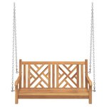 vidaXL Banc Balançoire Marron 114 x 60 x 64 cm Bois de teck massif