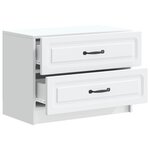 vidaXL Cabinet de chevet Blanc 62 x 34 5 x 44 5 cm Bois d'ingénierie