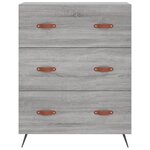 vidaXL Buffet haut Sonoma gris 69 5x34x180 cm Bois d'ingénierie