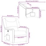 vidaXL Fauteuil de massage inclinable électrique gris clair tissu