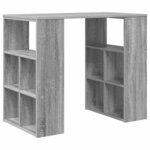 vidaXL Bureau avec étagère Gris 90 x 50 x 75 cm Bois d'ingénierie