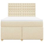 vidaXL Sommier à lattes de lit avec matelas Crème 140x190 cm Tissu