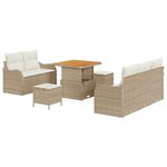 vidaXL Ensemble de canapé de jardin 8 Pièces Beige  Crème 80 x 80 x 71 cm