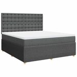 vidaXL Sommier à lattes de lit avec matelas Gris foncé 180x200cm Tissu