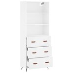 vidaXL Buffet haut Blanc 69 5x34x180 cm Bois d'ingénierie