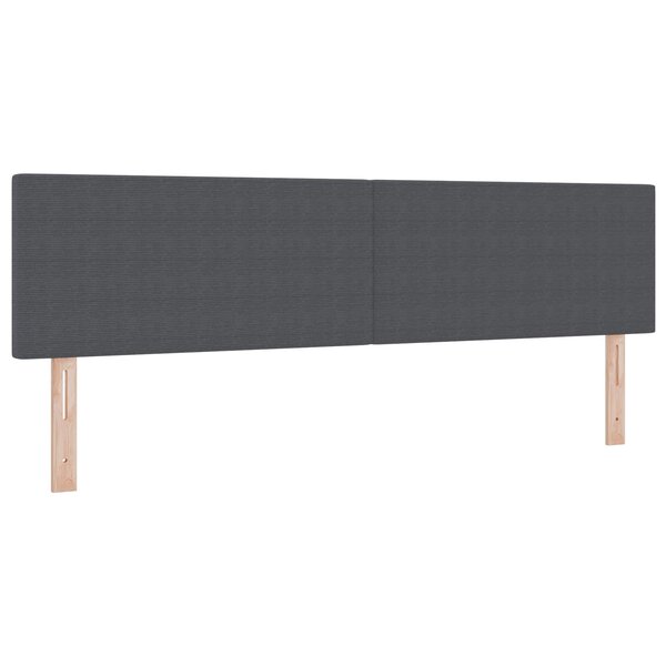 vidaXL Tête de lit LED Gris foncé 180 cm Tissu en velours côtelé
