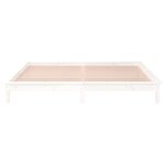 vidaXL Cadre de lit à LED blanc 120x190 cm petit double bois massif