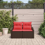 vidaXL Canapé de jardin Marron 123 x 62 x 69 cm polyrotin