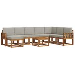 vidaXL Ensemble de canapés d'extérieur 9 pc Gris Naturel et Clair