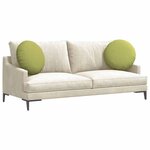 vidaXL Coussins de siège 2 pc Tissu Vert clair Ø50 x 19 cm