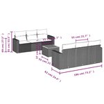 vidaXL Salon de jardin avec coussins 7Pièces mélange beige résine tressée