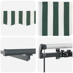 vidaXL Auvent Rétractable Manuel avec LED Vert et Blanc 350x250 cm