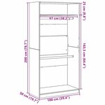 vidaXL Armoire Chêne noir 100 x 50 x 200 cm Bois d'ingénierie