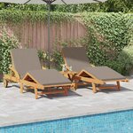 vidaXL Transat 3 Pièces Taupe 40 x 40 x 40cm Bois d'acacia massif