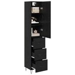 vidaXL Haut Armoire Chêne noir 69 5 x 34 x 180 cm Bois d'ingénierie