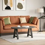 vidaXL Pieds de table basse en forme de A 2 pièces Noir 38 x (42-43) cm Acier