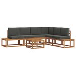 vidaXL 7 pc Ensemble de canapés d'extérieur Naturel et Anthracite