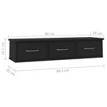 vidaXL Étagère murale avec tiroirs Noir 88x26x18 5cm bois d'ingénierie