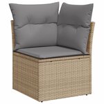 vidaXL Salon de jardin avec coussins 5Pièces mélange beige résine tressée