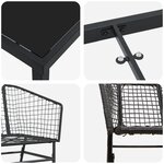 vidaXL Ensemble de salle à manger de jardin 5 pièces Noir en poly rattan